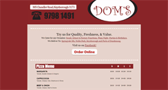 Desktop Screenshot of domspizzapasta.com.au