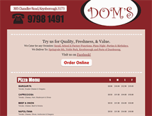 Tablet Screenshot of domspizzapasta.com.au